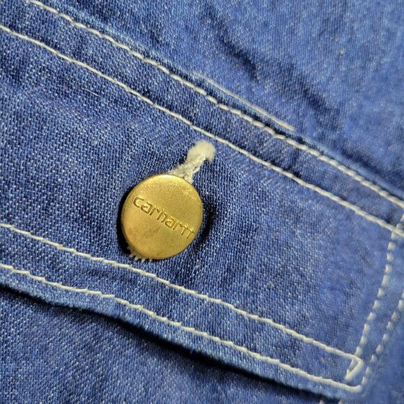 Vintage Carhartt 8LC Denim Chore Coat Jacket 50 (2XL) Blanket Lined Union 2PAC - Picture 12 of 16